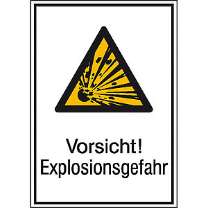 Warn-Kombischild | Vorsicht! Explosionsgefahr