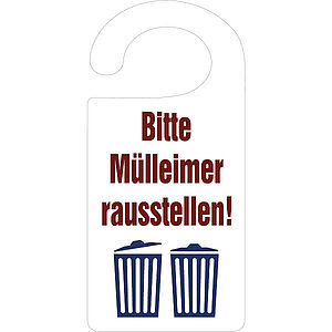 Türanhänger | Bitte Mülleimer rausstellen 90.5398 Türanhänger | Bitte Mülleimer rausstellen