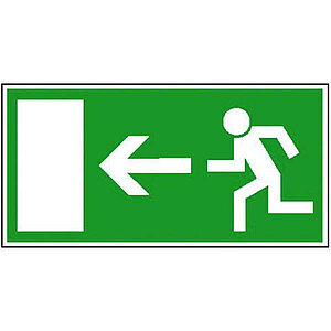 Fluchtwegschild - langnachleuchtend | Rettungsweg links 15.0005 Fluchtwegschild - langnachleuchtend | Rettungsweg links