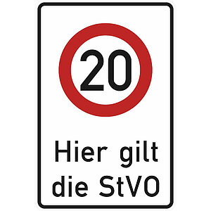 Verkehrsschild | Hier gilt die StVO 20 km/h 53.5828 Verkehrsschild | Hier gilt die StVO 20 km/h