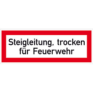 Hinweisschild für die Feuerwehr | Steigleitung, trocken für Feuerwehr