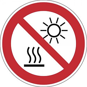Verbotsschild | Nicht der direkten Sonneneinstrahlung