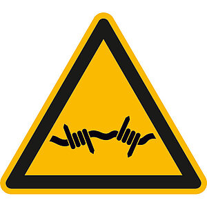 Warnschild | Warnung vor Stacheldraht 11.A8260 Warnschild | Warnung vor Stacheldraht