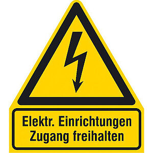 Warn-Kombischild | Elektrische Einrichtungen Zugang freihalten 11.1437 Warn-Kombischild | Elektrische Einrichtungen Zugang freihalten