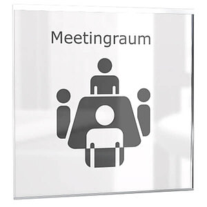 GlasFix Türschild | aus Echtglas und einer hochwertigen Edelstahlkassette