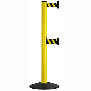 Gurtpfosten Safety Double Belt | Aluminiumpfosten: gelb, Gurt: gelb/schwarz