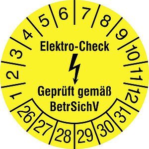 Prüfplakette | Elektro-Check - Geprüft gemäß BetrSichV