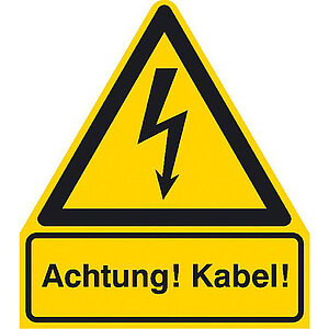 Warn-Kombischild | Achtung! Kabel! 11.1431 Warn-Kombischild | Achtung! Kabel!