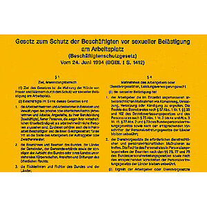 Aushang - Gesetz | Gesetz zum Schutz vor sexueller Belästigung