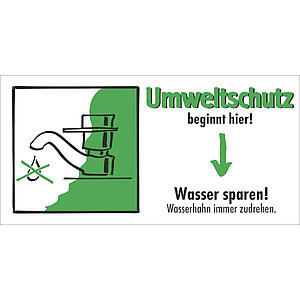 Etiketten - Umweltschutz beginnt hier | Wasser sparen, Wasserhahn immer zudrehen 35.6956 Etiketten - Umweltschutz beginnt hier | Wasser sparen, Wasserhahn immer zudrehen
