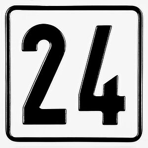 Parkplatzkennzeichnung / Hinweisschild | Ziffernschild mit max. 2-stelliger Nummer nach Wahl 11.5196 Parkplatzkennzeichnung / Hinweisschild | Ziffernschild mit max. 2-stelliger Nummer nach Wahl