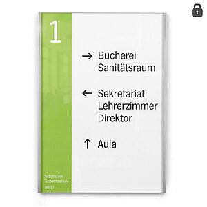 LITE Secure Infotafel A4 Hochformat | stilvolle Beschilderung aus Acrylglas und Edelstahl mit Einlagensicherung