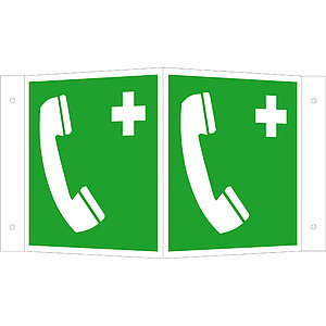 Erste-Hilfe-Schild - Winkel - langnachleuchtend | Notruftelefon