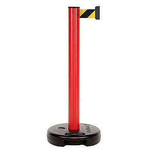 Gurtpfosten Outdoor mit Wasser befüllbar | Kunststoffpfosten: rot, Gurt: gelb/schwarz MA9606 Gurtpfosten Outdoor mit Wasser befüllbar | Kunststoffpfosten: rot, Gurt: gelb/schwarz