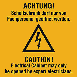 Warn-Kombischild | Achtung! Schaltschrank darf nur von Fachpersonal geöffnet werden, 21.0648 Warn-Kombischild | Achtung! Schaltschrank darf nur von Fachpersonal geöffnet werden,