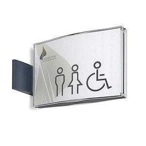 OCEAN Fahnenschild Designo A6 | schneller und einfacher Wechsel der Beschriftungseinlagen durch Aufklappen OC1651 OCEAN Fahnenschild Designo A6 | schneller und einfacher Wechsel der Beschriftungseinlagen durch Aufklappen