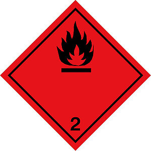 SafetyMarking Gefahrzettel nach ADR | Klasse 2.1, Entzündbare Gase