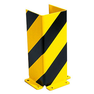 Anfahrschutz U-Profil Stahl 5,0 mm | dreiseitiger Schutz, gelb/schwarz, zum Aufdübeln