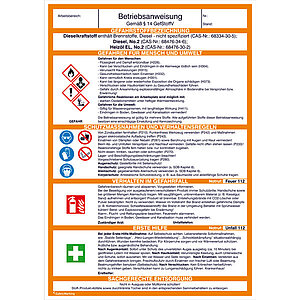 Gefahrstoff-Betriebsanweisung | Heizöl und Diesel