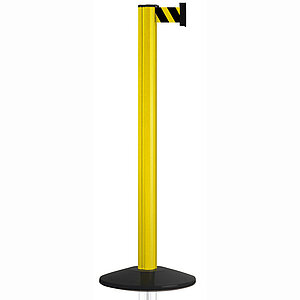 Gurtpfosten Classic Safety | Aluminiumpfosten: gelb, Gurt: gelb/schwarz MA9301 Gurtpfosten Classic Safety | Aluminiumpfosten: gelb, Gurt: gelb/schwarz