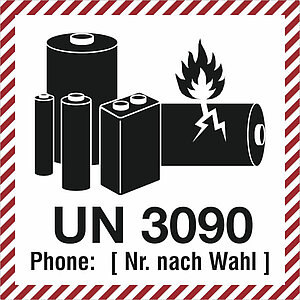 Verpackungsetikett | UN 3090 für Lithium-Metall-Batterien