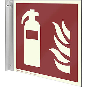 Fahnenschild Brandschutz langnachleuchtend | Feuerlöscher 50.A5015 Fahnenschild Brandschutz langnachleuchtend | Feuerlöscher