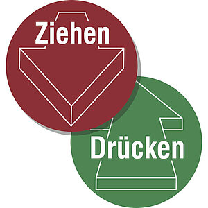 Türschild, zweiseitig | Drücken / Ziehen mit Pfeil outline