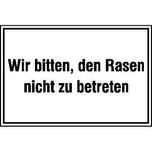 Hinweisschild - Wald- und Freizeitanlagen | Wir bitten, den Rasen nicht zu betreten