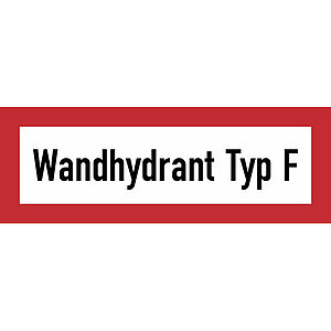Hinweisschild für die Feuerwehr | Wandhydrant Typ F 21.2585 Hinweisschild für die Feuerwehr | Wandhydrant Typ F