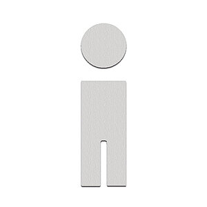 Phos Piktogramm aus Edelstahl | Toilettenschild mit Symbol WC Herren