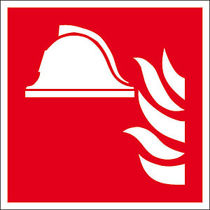 Brandschutzschild - langnachleuchtend | Löschschlauch, nicht angeschlossen
