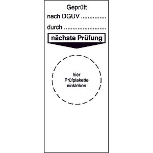 Grundplakette | Geprüft nach DGUV... durch...