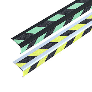 Antirutsch-Treppenkantenprofil Universal mit Doppelstreifen | Rutschhemmung R13, Farbe: tagesfluoreszierend, gelb/schwarz 3037 DM Antirutsch-Treppenkantenprofil Universal mit Doppelstreifen | Rutschhemmung R13, Farbe: tagesfluoreszierend, gelb/schwarz