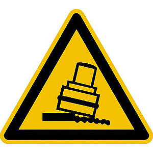 Warnschild | Warnung vor Kippgefahr beim Walzen 21.0322 Warnschild | Warnung vor Kippgefahr beim Walzen
