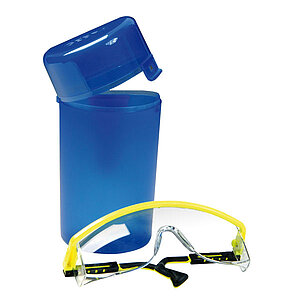 GEBRA - SecuBox Mobil | tragbare Brillenbox mit Gürtelclip für unterwegs