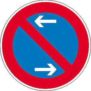 Verkehrsschild | Eingeschränktes Haltverbot Mitte VZ: 286-30 11.5667 Verkehrsschild | Eingeschränktes Haltverbot Mitte VZ: 286-30