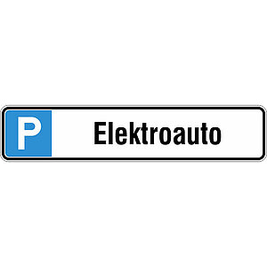 Parkplatzschild | Symbol: P, Text: Elektroauto 11.5522 Parkplatzschild | Symbol: P, Text: Elektroauto