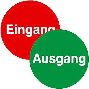 Türschild, zweiseitig | Eingang / Ausgang 21.G6015 Türschild, zweiseitig | Eingang / Ausgang