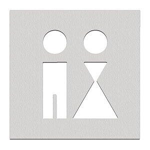 Phos Türschild aus Edelstahl | Toilettenschild mit Symbol WC Damen und Herren PK1401 Phos Türschild aus Edelstahl | Toilettenschild mit Symbol WC Damen und Herren