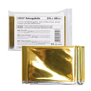 Söhngen Sirius Rettungsdecke silber-gold | schützt vor Kälte und Hitze