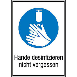 Gebots-Kombischild | Hände desinfizieren 11.0705 Gebots-Kombischild | Hände desinfizieren