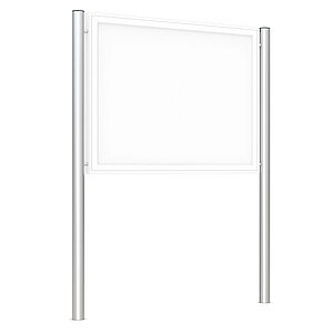 WSM Schaukästen Ständer Rundrohr | Material: Aluminium, zum Einbetonieren