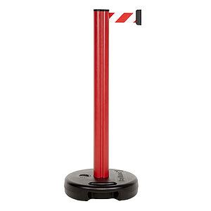 Gurtpfosten Outdoor mit Wasser befüllbar | Kunststoffpfosten: rot, Gurt: rot/weiß MA9605 Gurtpfosten Outdoor mit Wasser befüllbar | Kunststoffpfosten: rot, Gurt: rot/weiß