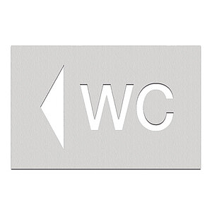 Phos Wegweiser aus Edelstahl | Toilettenschild mit Symbol WC und Pfeil linksweisend PK1209 Phos Wegweiser aus Edelstahl | Toilettenschild mit Symbol WC und Pfeil linksweisend