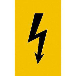 Warnschild | Spannungszeichen (schwarzer Blitz) 21.0586 Warnschild | Spannungszeichen (schwarzer Blitz)