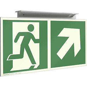 Fluchtwegschild zur Deckenmontage | zur zweiseitigen Fluchtwegkenneichnung 50.3046 Fluchtwegschild zur Deckenmontage | zur zweiseitigen Fluchtwegkenneichnung