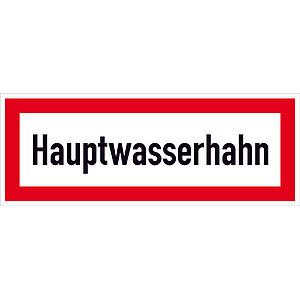 Hinweisschild für die Feuerwehr | Hauptwasserhahn