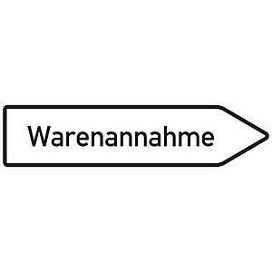 Verkehrsschild | Warenannahme rechtsweisend