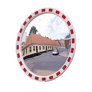 Verkehrsspiegel Eucryl rund | aus Acrylglas, Kunststoffrahmen in rot/weiß, MW10158 Verkehrsspiegel Eucryl rund | aus Acrylglas, Kunststoffrahmen in rot/weiß,