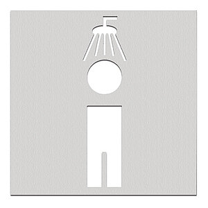Phos Türschild aus Edelstahl | Wandschild mit Symbol Herrendusche PK1414 Phos Türschild aus Edelstahl | Wandschild mit Symbol Herrendusche